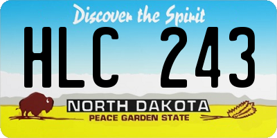 ND license plate HLC243