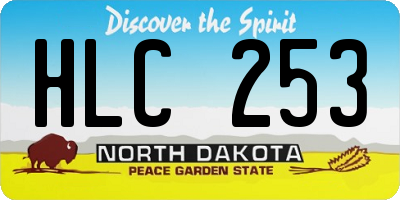 ND license plate HLC253