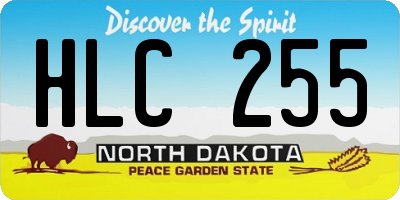 ND license plate HLC255