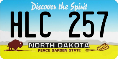 ND license plate HLC257