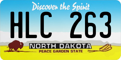 ND license plate HLC263