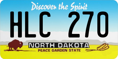 ND license plate HLC270