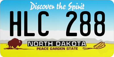 ND license plate HLC288