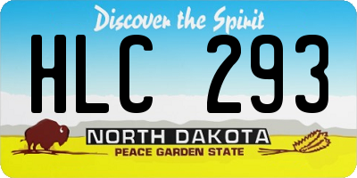 ND license plate HLC293