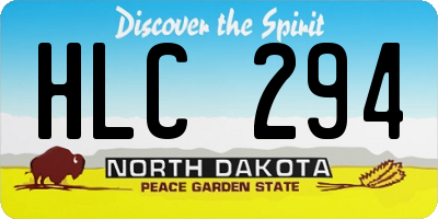 ND license plate HLC294
