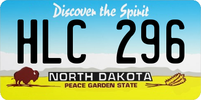 ND license plate HLC296
