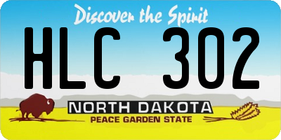 ND license plate HLC302