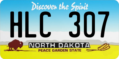 ND license plate HLC307