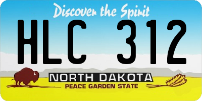 ND license plate HLC312