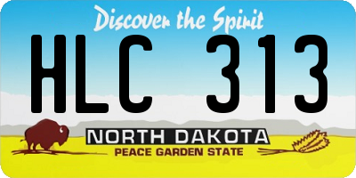 ND license plate HLC313