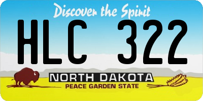 ND license plate HLC322