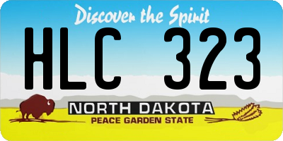 ND license plate HLC323