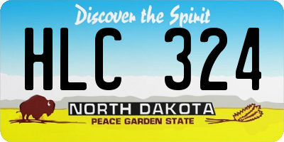 ND license plate HLC324