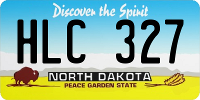 ND license plate HLC327