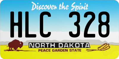 ND license plate HLC328