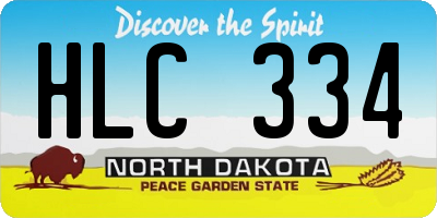 ND license plate HLC334