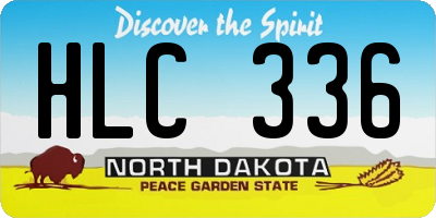 ND license plate HLC336