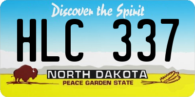 ND license plate HLC337