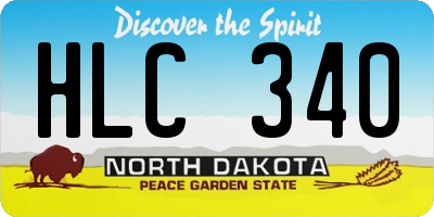 ND license plate HLC340