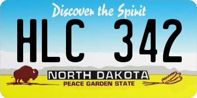 ND license plate HLC342