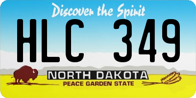 ND license plate HLC349