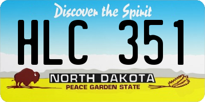 ND license plate HLC351
