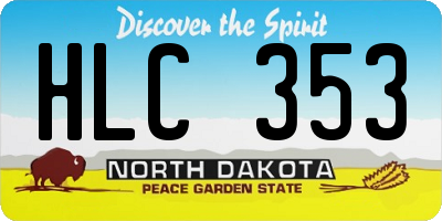 ND license plate HLC353