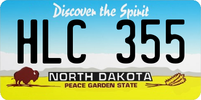 ND license plate HLC355