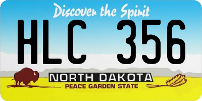 ND license plate HLC356