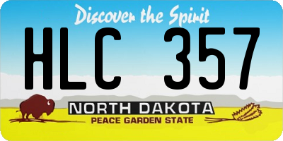 ND license plate HLC357