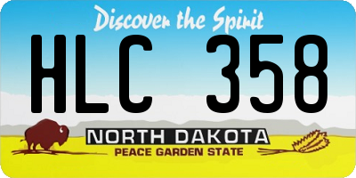 ND license plate HLC358