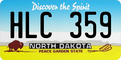 ND license plate HLC359