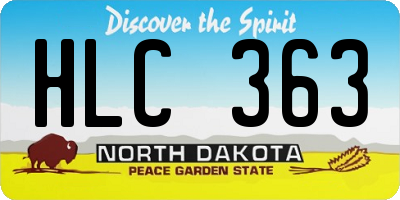 ND license plate HLC363
