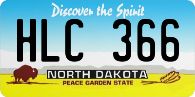 ND license plate HLC366