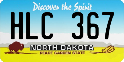 ND license plate HLC367
