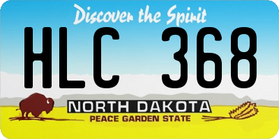 ND license plate HLC368