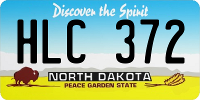 ND license plate HLC372