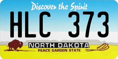 ND license plate HLC373
