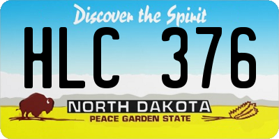 ND license plate HLC376