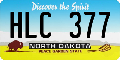 ND license plate HLC377