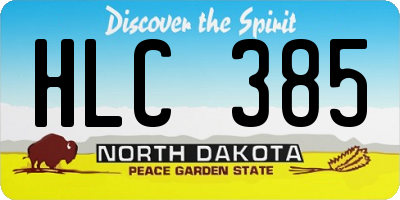 ND license plate HLC385