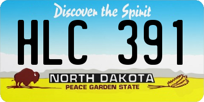 ND license plate HLC391