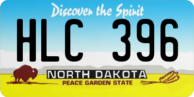 ND license plate HLC396