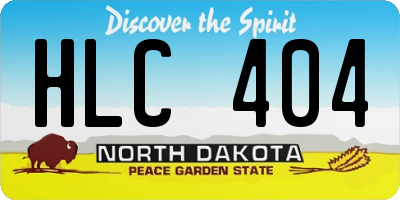 ND license plate HLC404