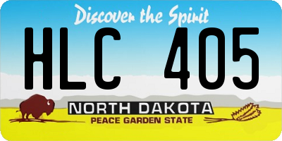 ND license plate HLC405