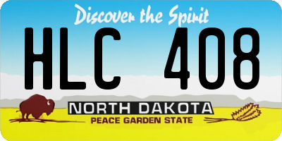 ND license plate HLC408