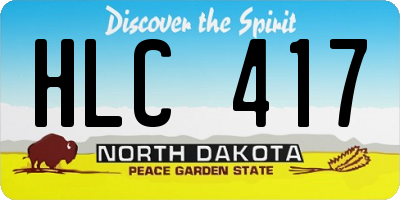 ND license plate HLC417
