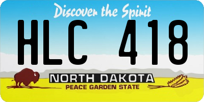 ND license plate HLC418