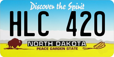 ND license plate HLC420