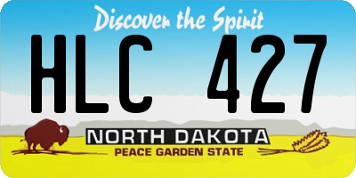 ND license plate HLC427